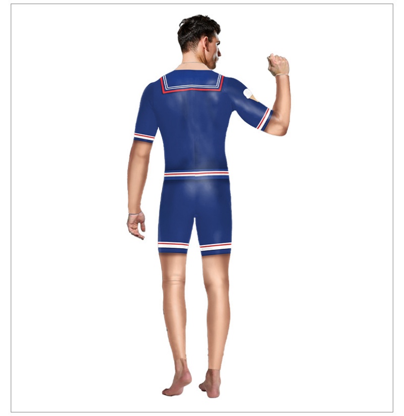 3D Printed Navy Style Cosplay Jumpsuit - Sailor Uniform Halloween Fancy Costume